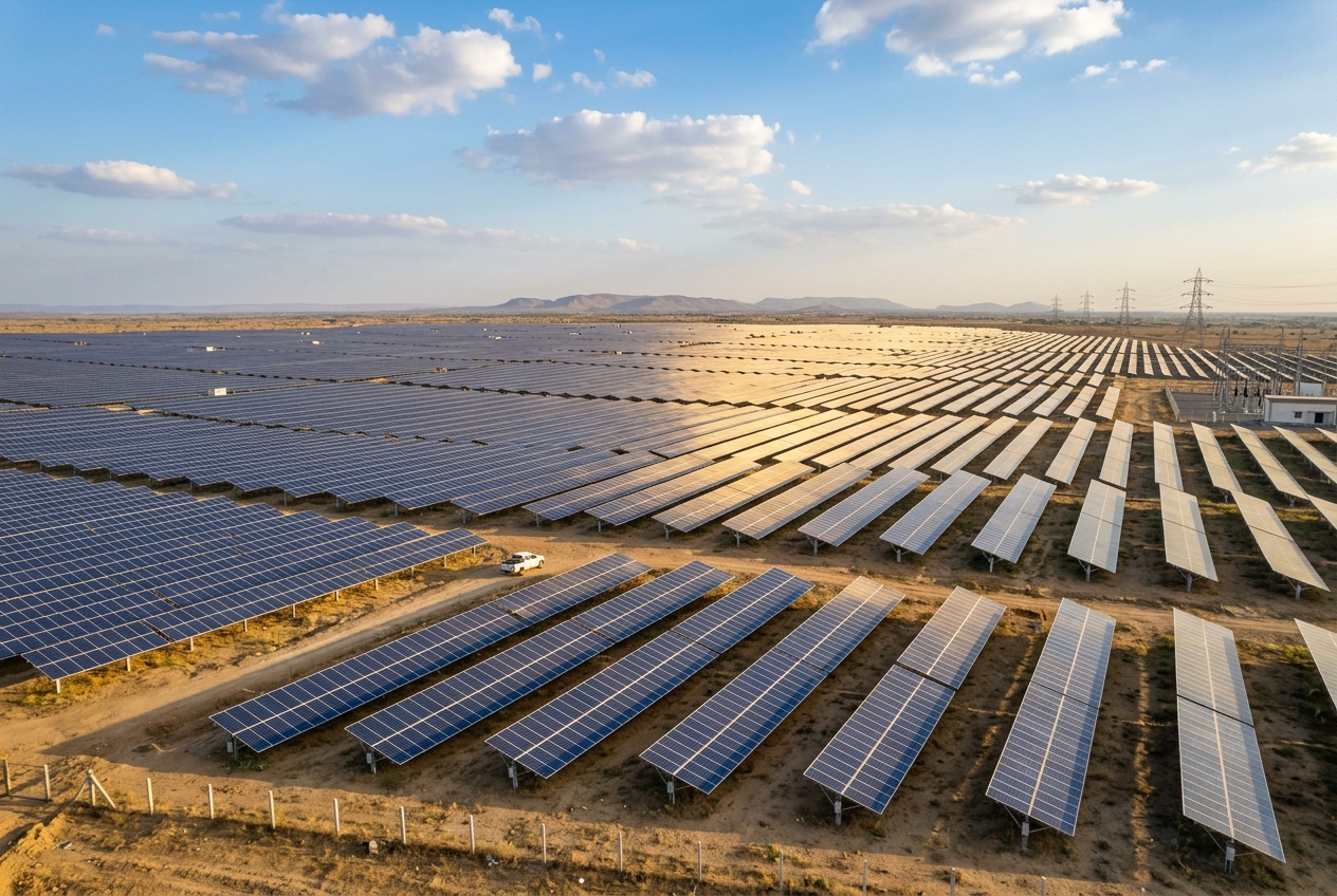 Ground mounted solar farm in Gujarat