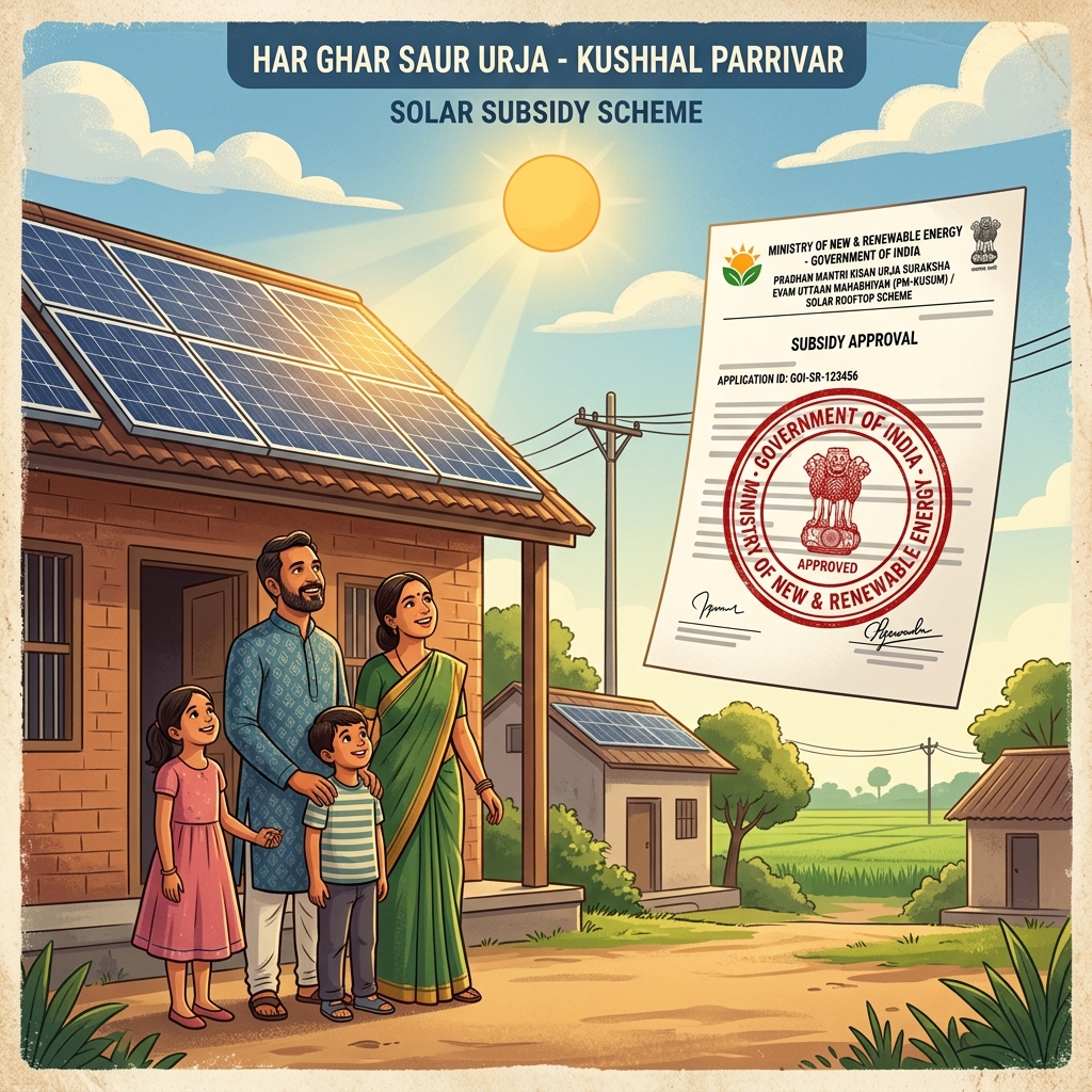 Government solar subsidy assistance for Indian families